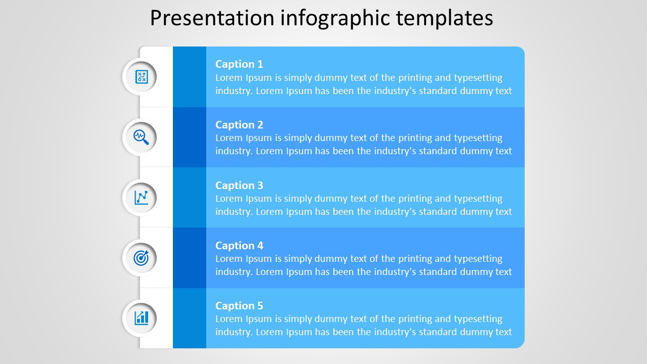 Simple Presentation Infographic Templates With Five Nodes 5007